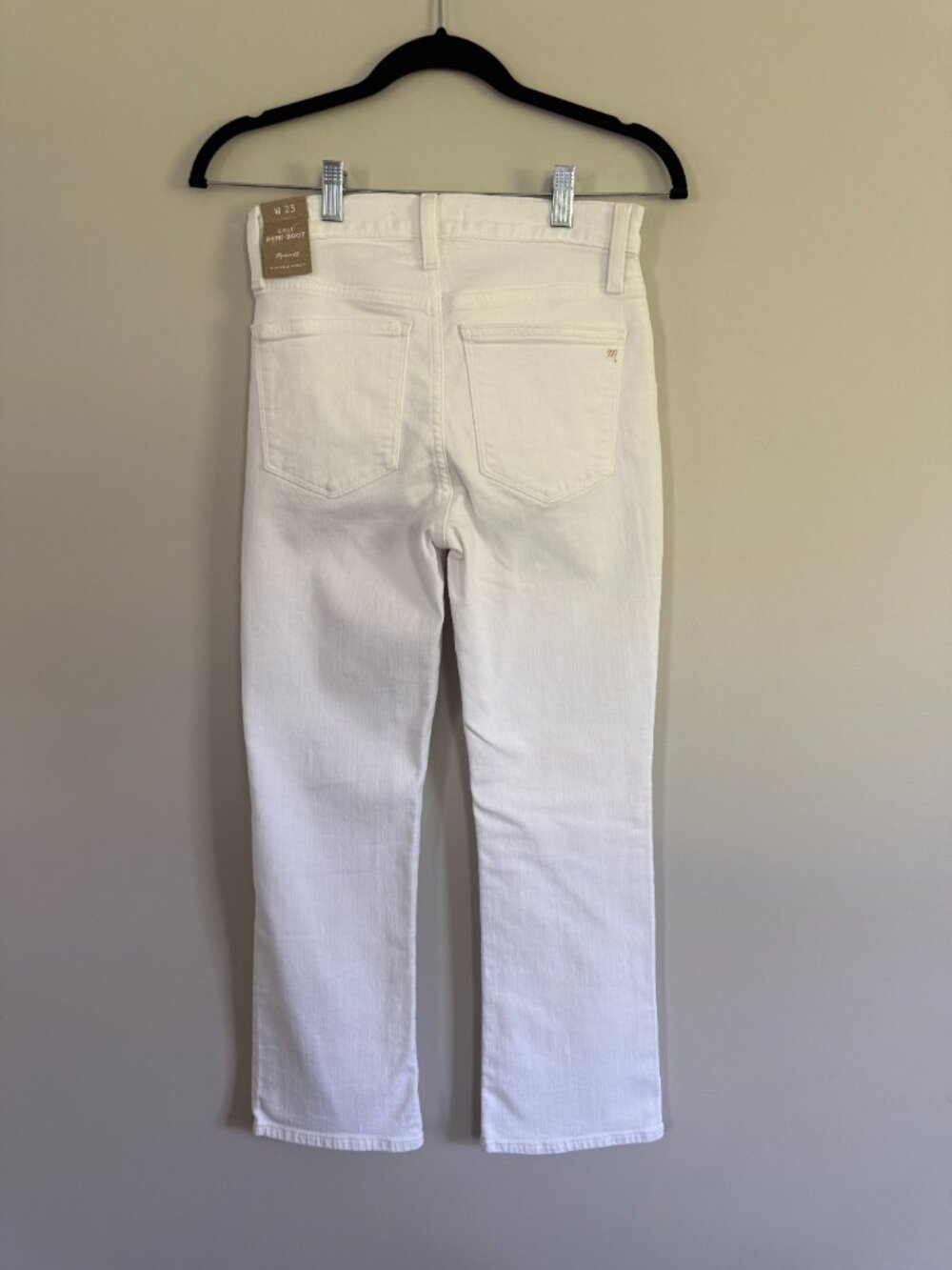NWT Madewell Cali Demi-Boot Jeans Pure White Magic Pockets Size 25 - Picture 3 of 6